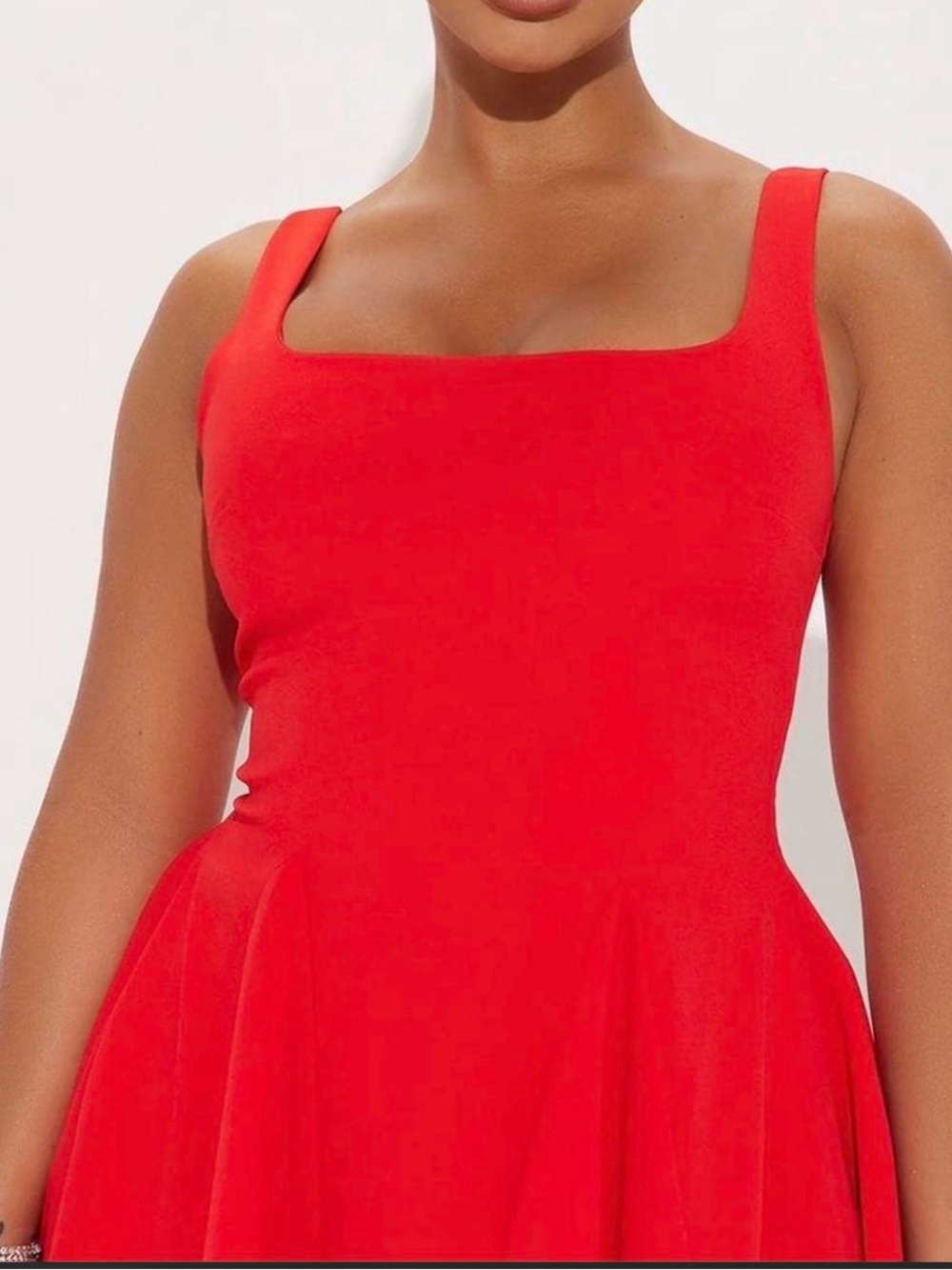 Fashion Nova Strapless Red Fit & Flare Dress